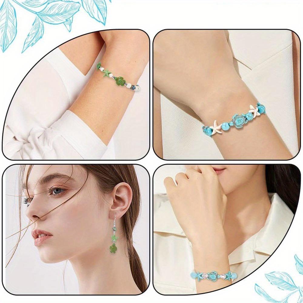 20/50/100pcs Stone Turtle Beads Bulk Marine Animal Beads Multi colored Turtle Beads, Marine Turquoise Beads Jewelry DIY Making Bead Kit