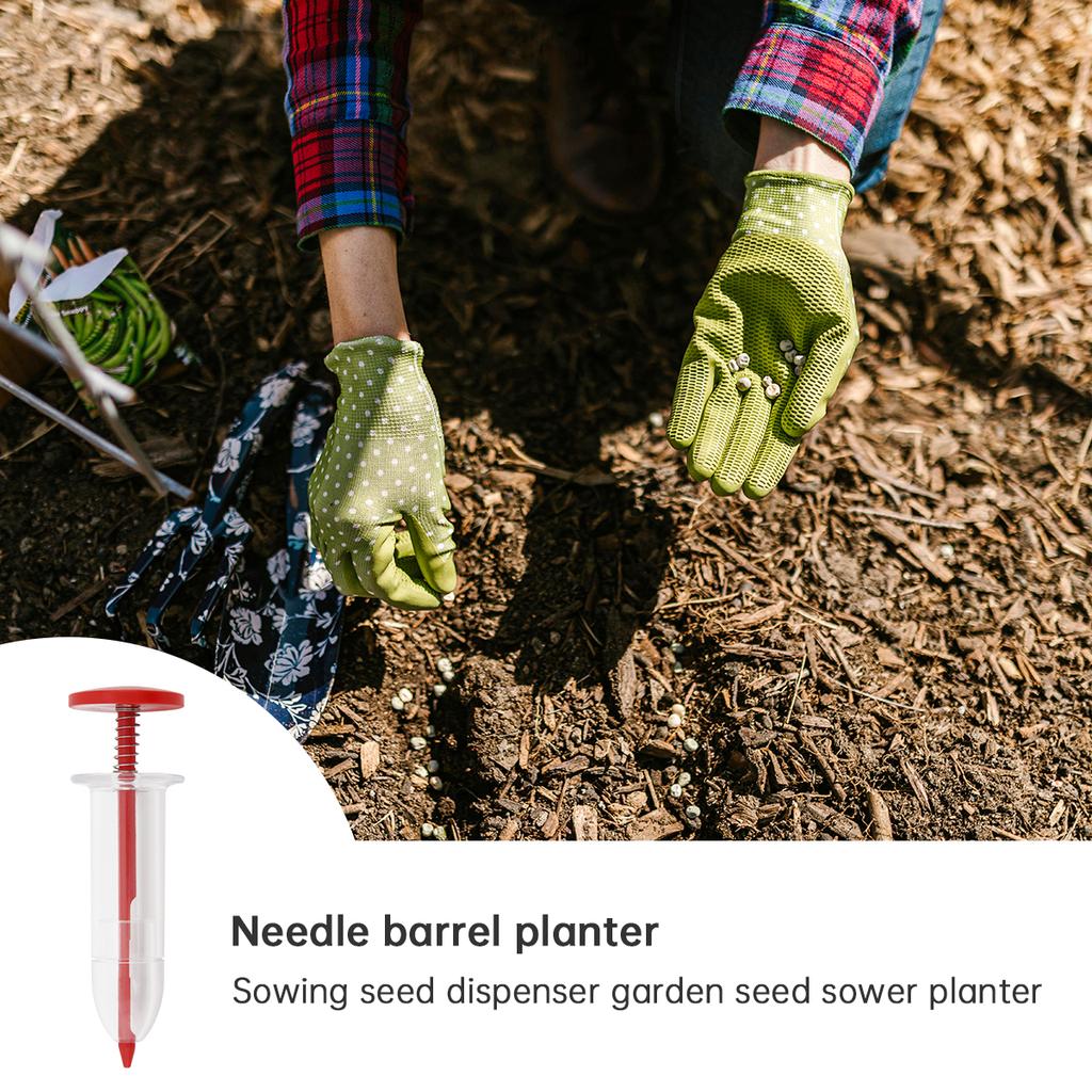 Adjustable Handheld Syringe Seeding Dispenser, Portable Flower & Grass Sowing Tool for Backyard Garden Planting