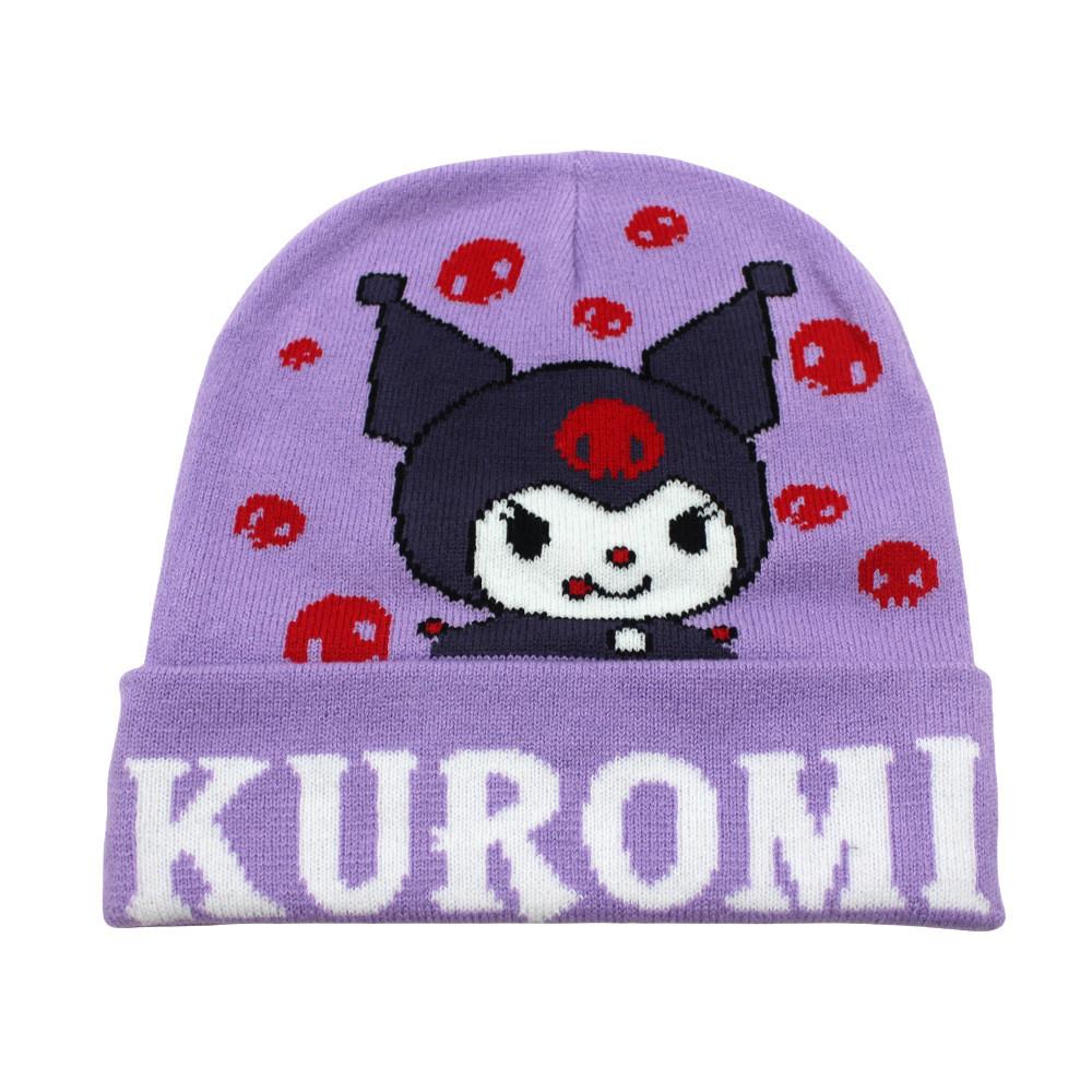 Cozy Knit Kawaii Kuromi Stitch Character Beanie Hat For Stylish Winter Warmth