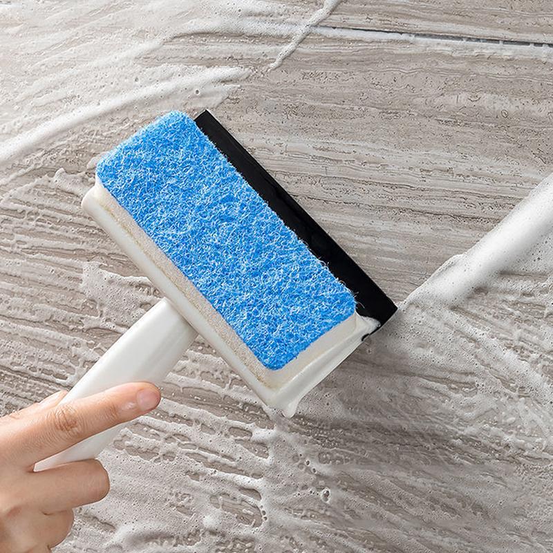 Magic Window Glass Cleaning Brush Double-Sided Sponge Wiper Scraper Bathroom Wall Shower Squeegee Mirror Scrubber Tools