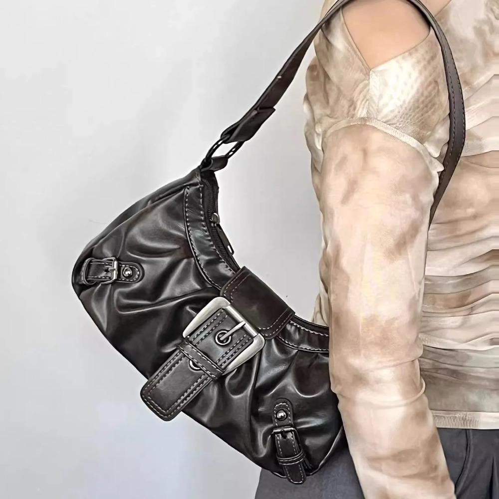 Vente Chaude Printemps 2026 Style Maillard Style Rétro Petit Sac Fille Pimentée Y2K Style Désert Sac Bandoulière Vintage en Cuir Sac d'Aisselle