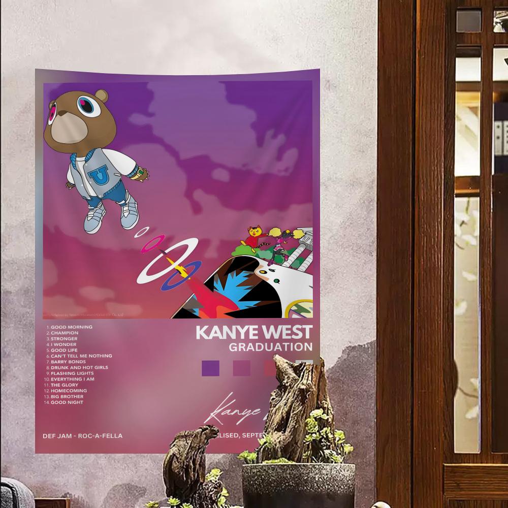 Rapper Singer KKanye West Tapestry For Bedroom Living Room Outdoor Wall Decor Simple Stylish Art Piece Vertical Design