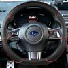 For Subaru WRX STI Levorg 2015- DIY Non-slip Super-fine Car Steering Wheel Cover Red Mark Soft Suede Interior