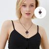 Heart Crosses Featuring Feather Wing Gothic Pendant Necklace Representing Love Freedom for Dark Culture Devotees
