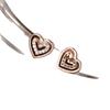 Wish rose gold and white diamond double-layer love stud earrings Korean simple heart-shaped personalized high-end ear jewelry