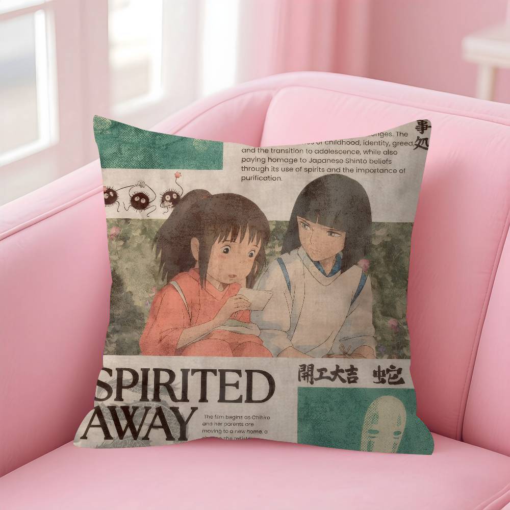 pillow cover sofa cushion cover home room decoration children gift Movie SSpirited AAway Anime