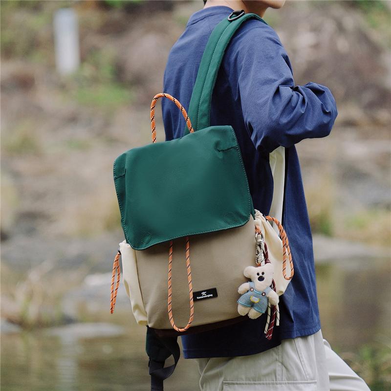 Compact Drawstring Backpack for Women and Men Lightweight Nylon Outdoor Travel Bag