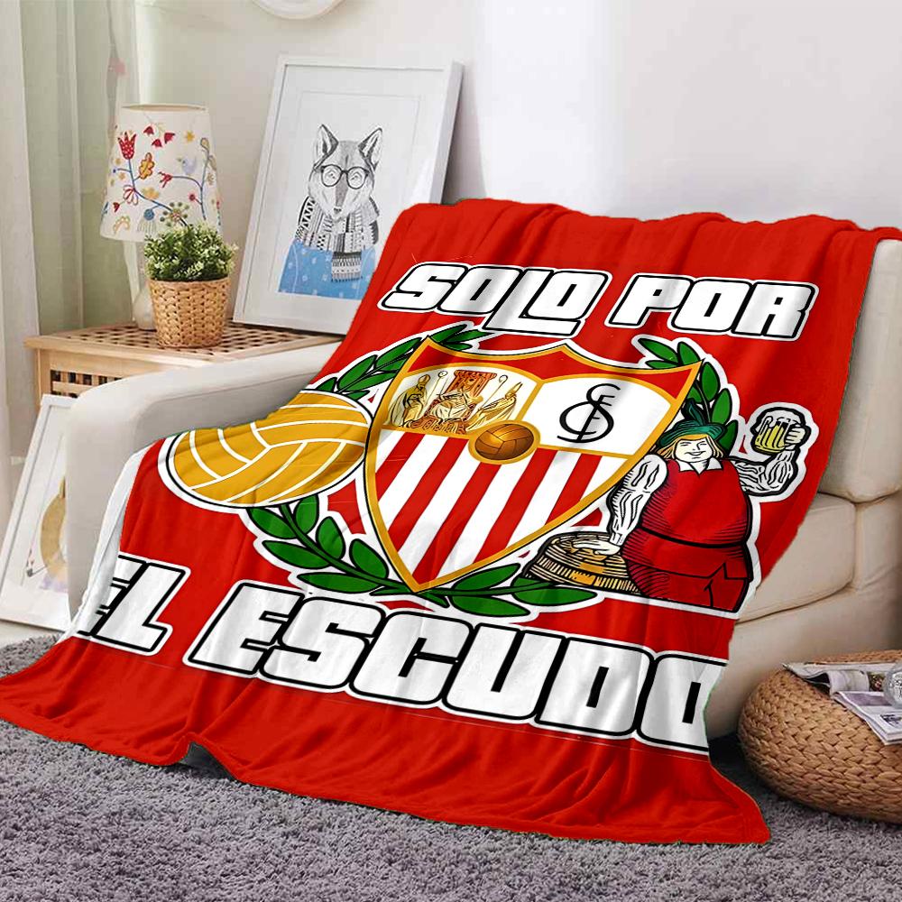1pc Blanket - Seville Logo Print Design,Lightweight Blanket for Sofa,Bed- Soft &Warm,Gift for All Seasons