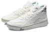 Li Ning Superwave Textile, Synthetic Leather Slip Resistant Abrasion Resistant Mid Top Skateboard Shoes Men's White AGCQ061-1