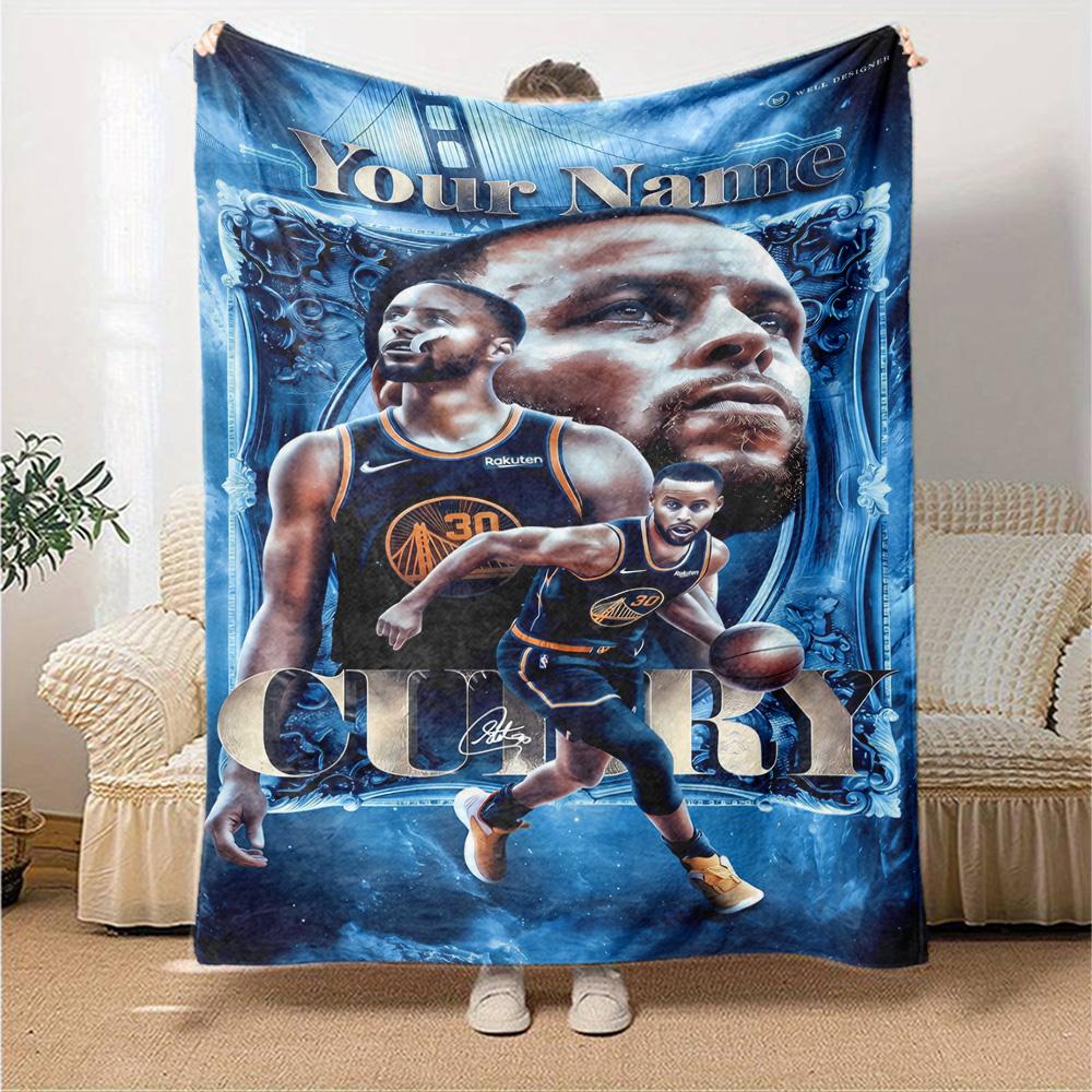 Golden State Curry Customize Text Blanket Throw Personalized Blanket Soft & Cozy Throw For Bedding Home Decor Nap Office Chair All-Season Use