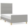 Bed Frame without Mattress Light Grey 80 x 200 cm Fabric