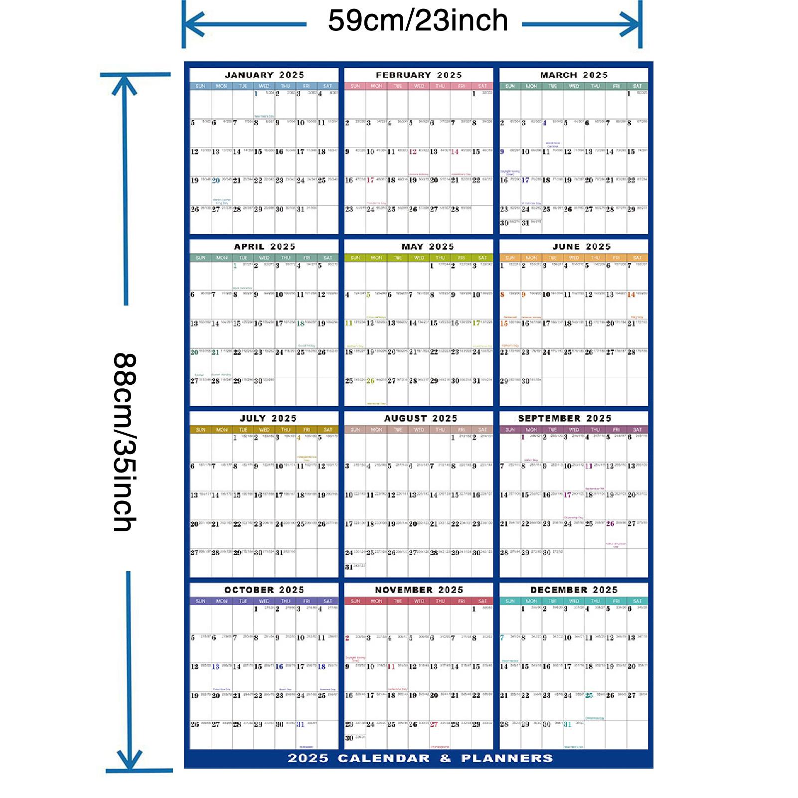 

2025 Erasable Wall Calendar Waterproof and Tear Resistant Calendar for Daily Scheduling and Organization Home Office Use