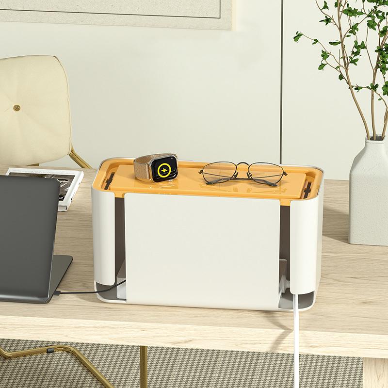 Cable Tidy Box Management Case Space Saving Decor Multifunction Holder Cord Organizer for Tabletop Office Loose Wires Bedroom