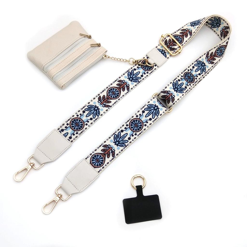 Eryi Detachable Cross Strap Phone Lanyard Zippered Pouch Adjustable Perforation-Free Design Customizable Logo 17 Colors 120cm