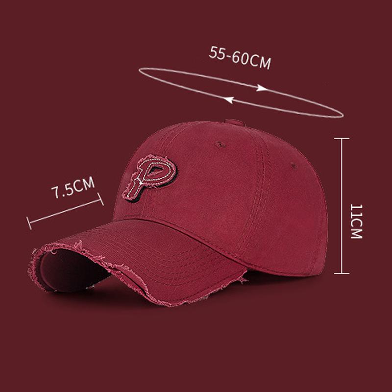 Hole Embroidered Letter Baseball Cap Unisex Cap Outdoor Sports Sunscreen Sun Hat