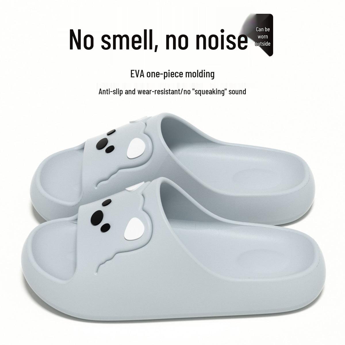 2026 Style Men’s  Women’s Cartoon Bear Summer Slippers – Soft Sole, Non-Slip, for Home or Outdoor Use 42-43 серый