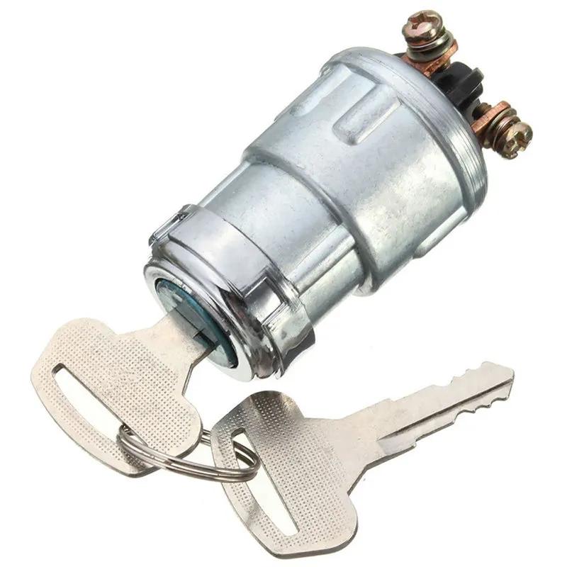 Universal Car Ignition Switch Lock Cylinder 3 Position ON OFF Start with 2 Keys for Tractor Truck Car Switch Replacement Part