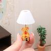Bear Bedroom Table Lamp Miniature Furniture Model Doll Houses Accessory Realistic Lighting Toy Playset 1:12
