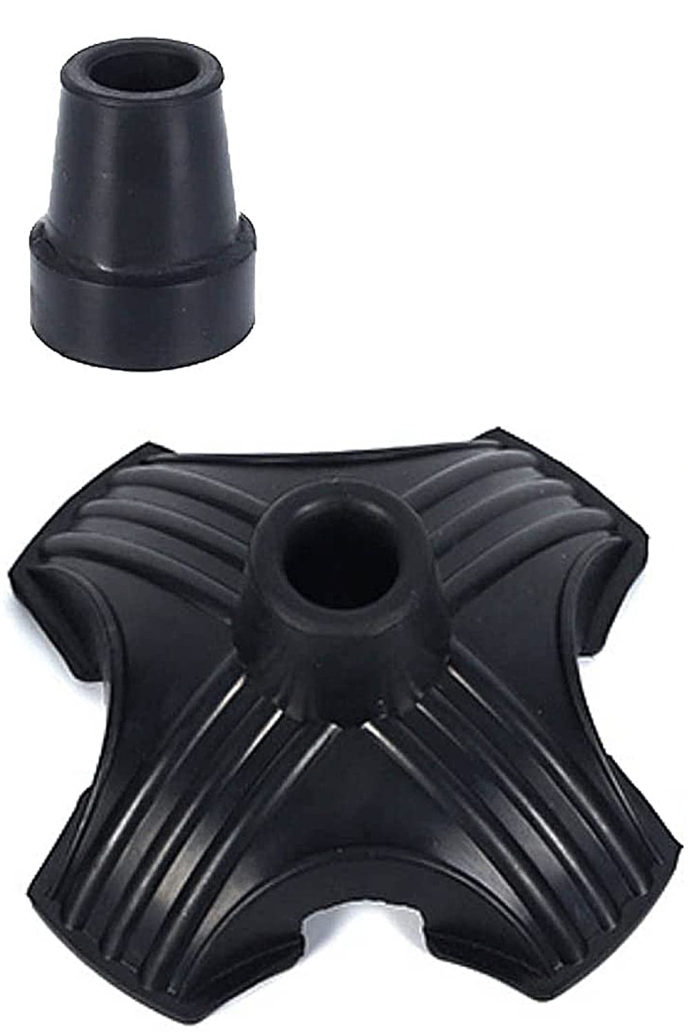 

Tierneys Replacement Rubber Tips for Folding Canes, Non-Slip, Fall Prevention, Self-Standing, 19mm Hole Diameter (4 Legs + 1 Foot)