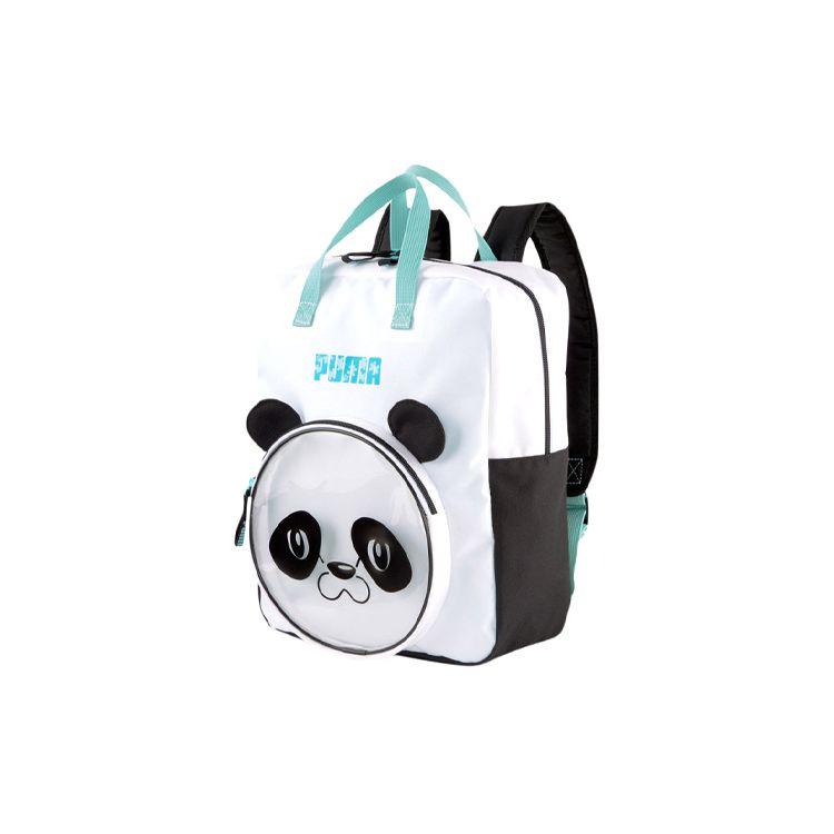 

Puma Black And White Panda Pocket Fun Bear Paw Puzzle Dark Pattern Print Fabric Splicing Thermoplastic Polyurethane Backpack Unisex backpack 077963-02 White