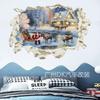 Christmas Atmosphere Decoration Wall Sticker Santa Claus Holiday Decoration Sticker Living Room Self Adhesive