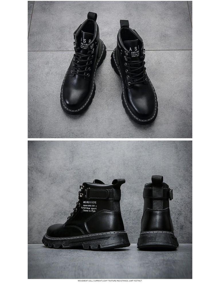 Men's High-Top Winter Martin Boots – Thick Velvet, Warm, Trendy, Versatile, Casual, Thick-Soled Snow Shoes