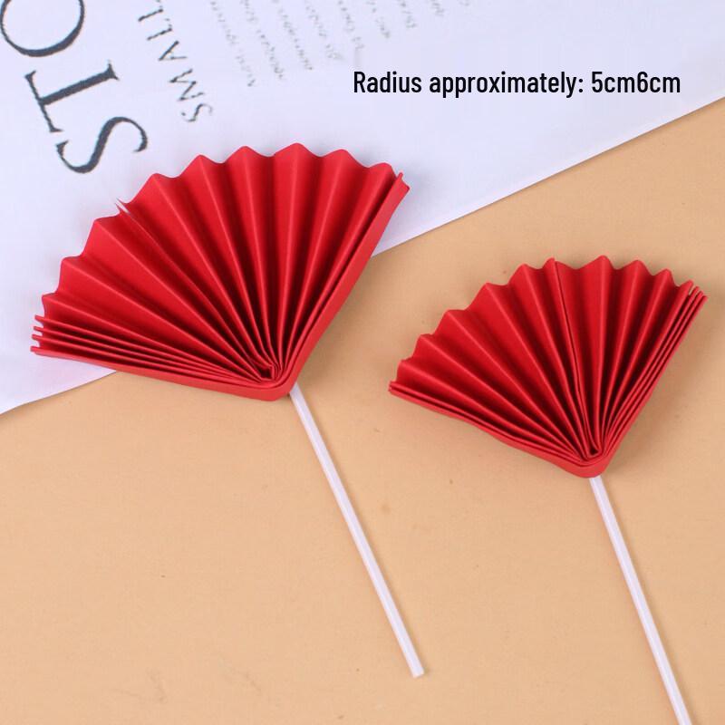 LIEI Plum Blossom Folding Fan Dessert Topper