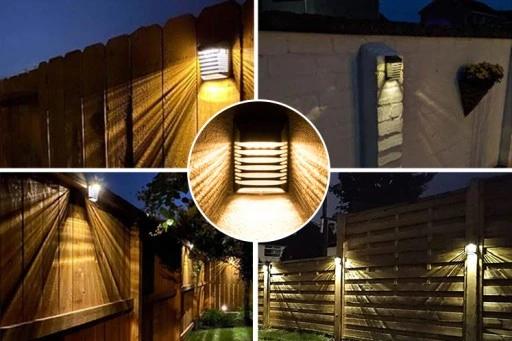 Dekoracyjna Lampa Lampka Solarna Led Czarna Ścienna Dekoracja Kinkiet Ip65