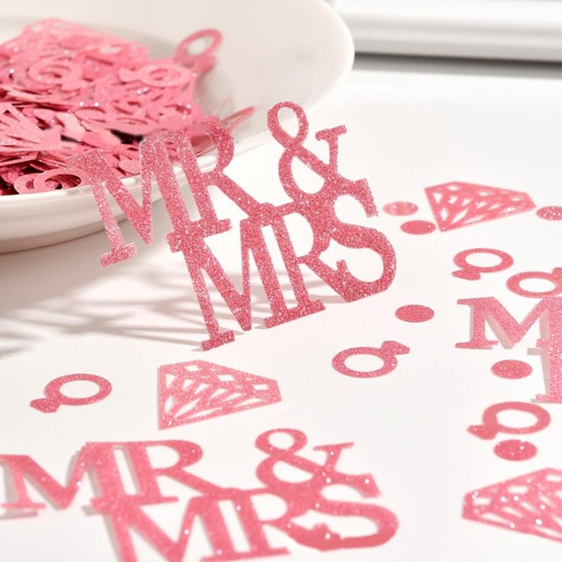 Wedding Rings Confettis for Wedding Decoration Glittering Wedding Table Confettis for Bridal Showers Engagements