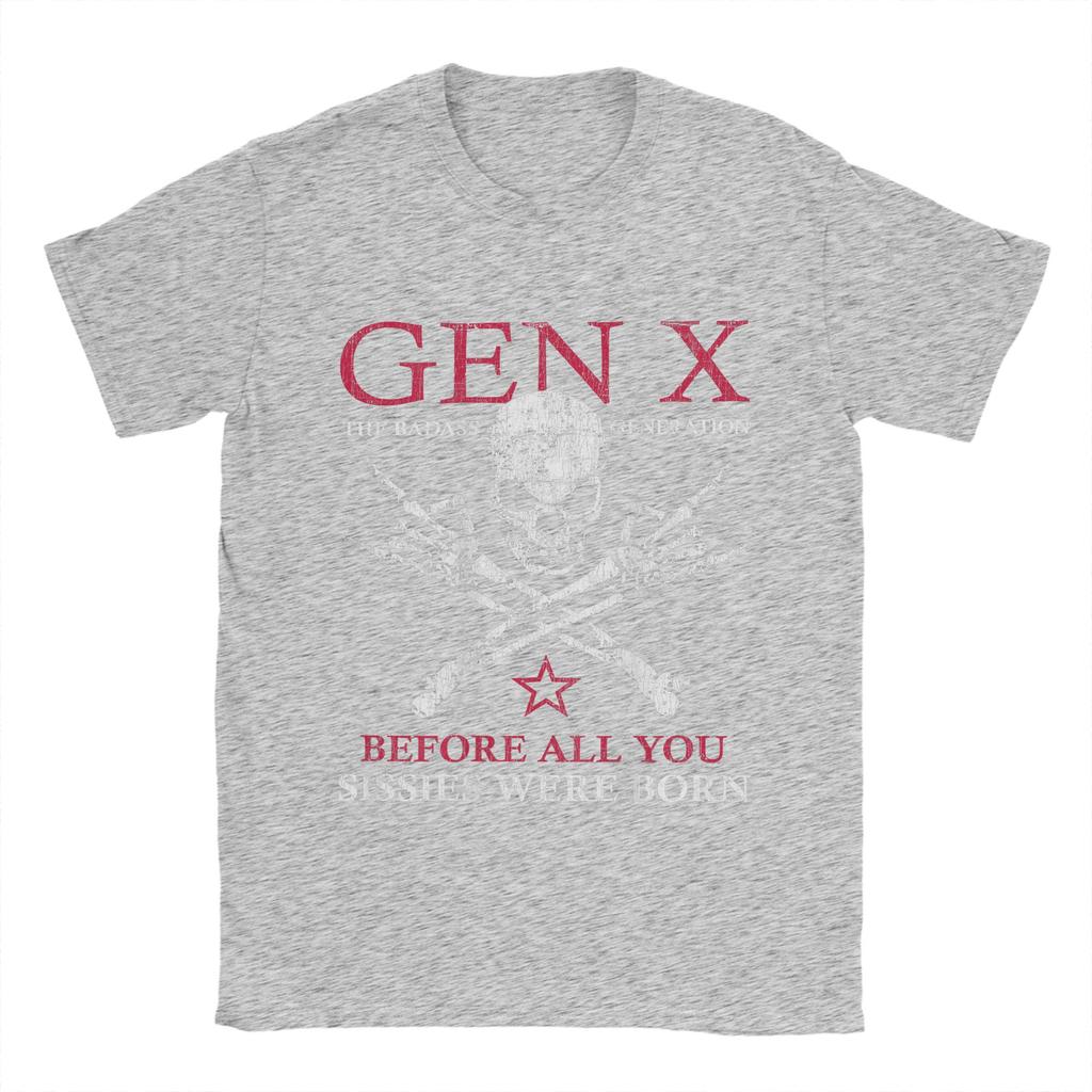 X Generation Before All You Sissie Were Born Skull Rock Hand Men's T Shirts  Creative Tees Short Sleeve T-Shirt Pure Cotton Tops