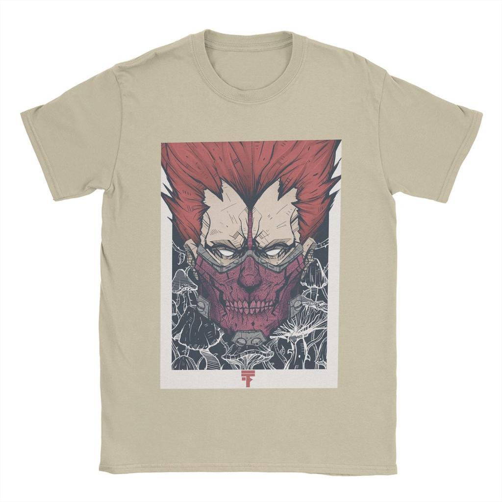 Men's T Shirts Anime Vintage Tees Short Sleeve Round Collar T-Shirts Pure Cotton Printed Tops