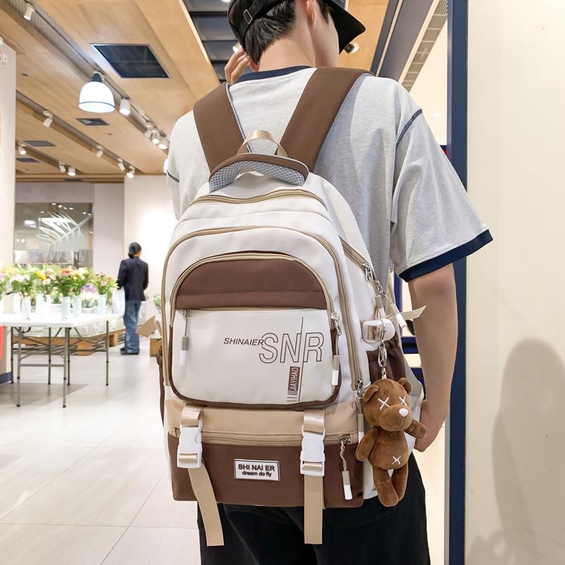 Children's Schoolbag Student Large Capacity Backpack Men's Color Block Backpack Patchwork Women Backpack