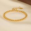Personality Curb Cuban Link Bracelets for Women, Gold Color NK Chain Bracelet,Stainless Steel Gold Color Fashion Jewelry Gift