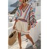 16 European and American summer printed beach blouse vacation casual bikini beach bat sleeve set