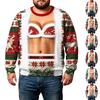 Felpa da uomo con girocollo natalizia a maniche lunghe, maglione casual per le vacanze invernali