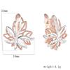 Rose Gold Leaf Shaped Stud Earrings for Women Elegant Plant Design Jewelry Gift