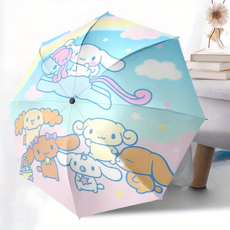 1pc Rainbow Cinnamoroll Sanrio Design Pattern Automatic 3-Fold Umbrella, 8 Iron Frames, High-Value Folding Umbrella, Suitable for Office, Travel and O