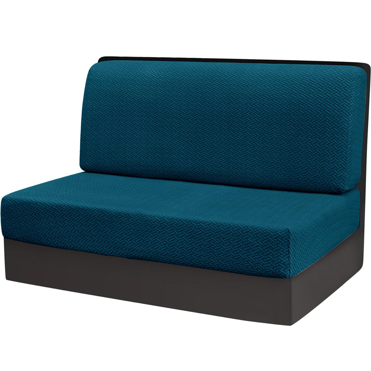 

Эластичный жаккардовый чехол для обеденной зоны на автодоме, защита животных, моющийся двухместный диванчик для автофургона, автомобильные скамейки, чехлы для ресторана темно-голубой