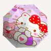 Hello Kitty,Bow Automatic Folding Umbrella-Simple 8-Rib Design, Bright Cartoon Pattern, Durable Iron Frame, Suitable For Travel, Outdoor, Be