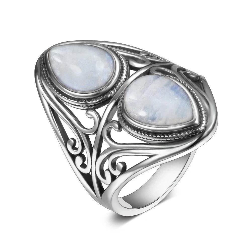 Charms 6x9MM Natural Charoite Beads Rings Women's  CopperJewelry Vintage Ring Anniversary Party Gifts For Women