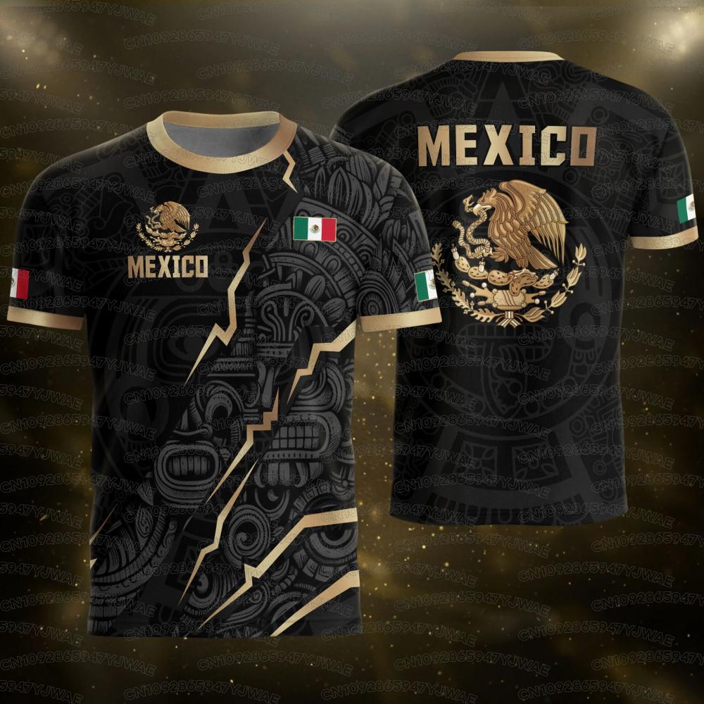 2026 Mexico National Flag Print Men's Women's Short Sleeve T-shirt 3D Print Tees Outdoor Soccer Jersey Sports Casual Tops