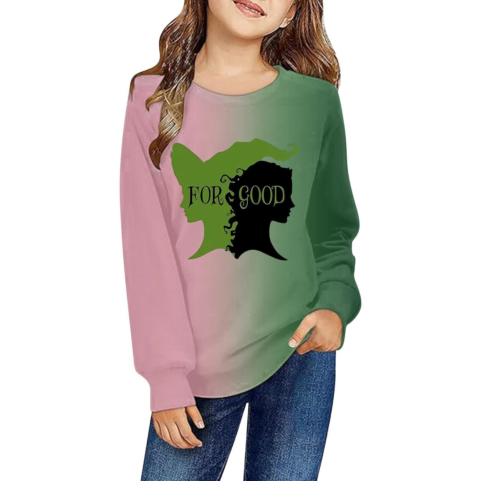 

Детский повседневный топ с круглым вырезом и рукавами семь штук с рождественским принтом 130 зелёный