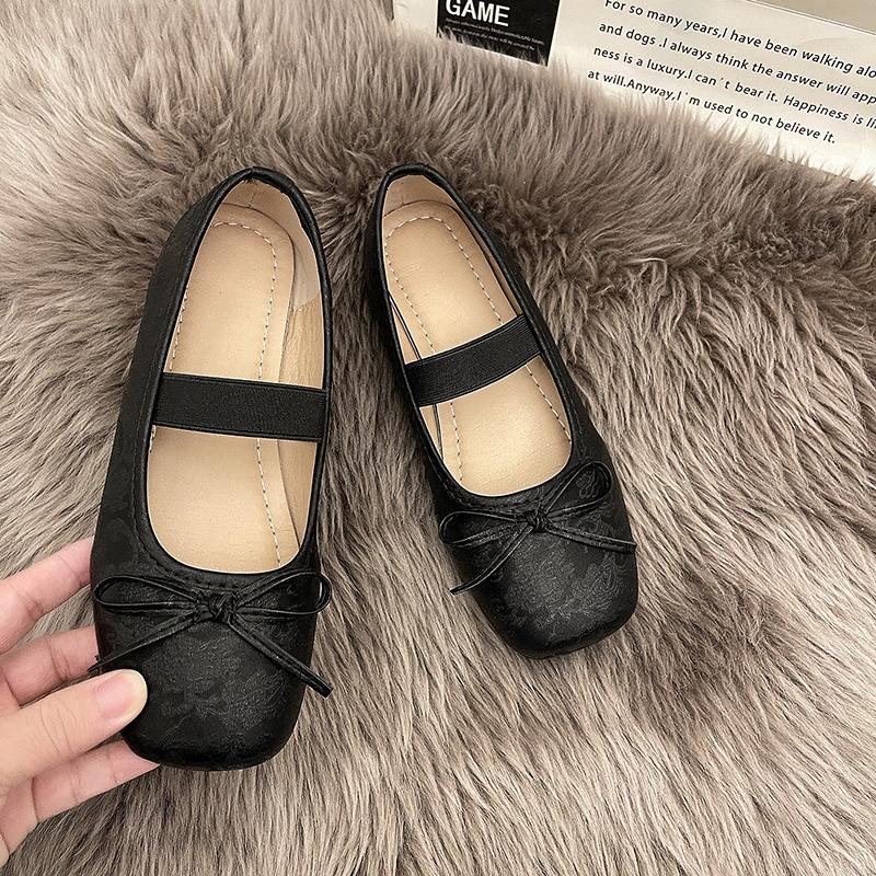 Bow single shoes summer new with skirt soft-soled ballet single shoes women