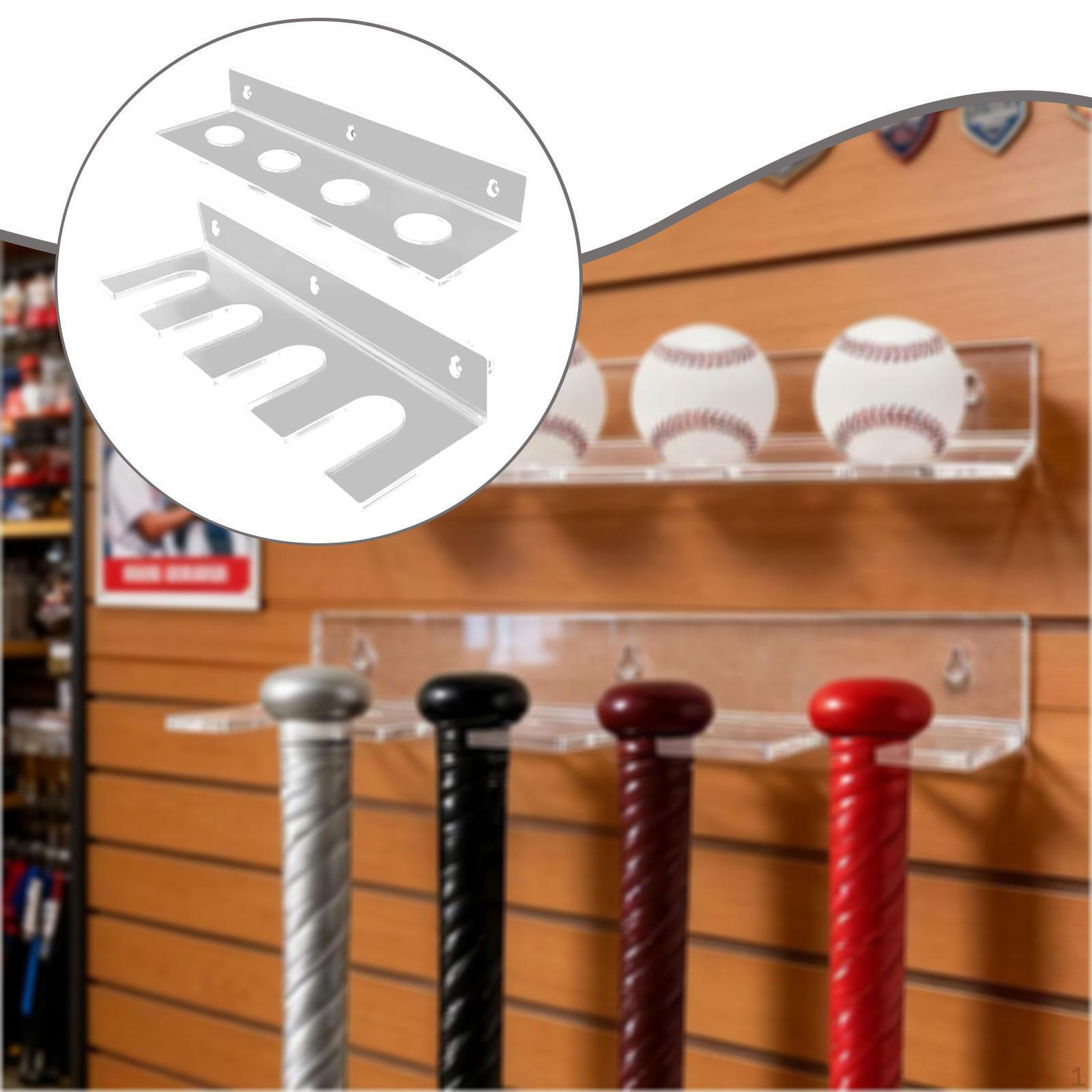 

Wall Baseball Holder Display Shelf Hold 4 s Balls Space Saving Sports Equipment Organizer
