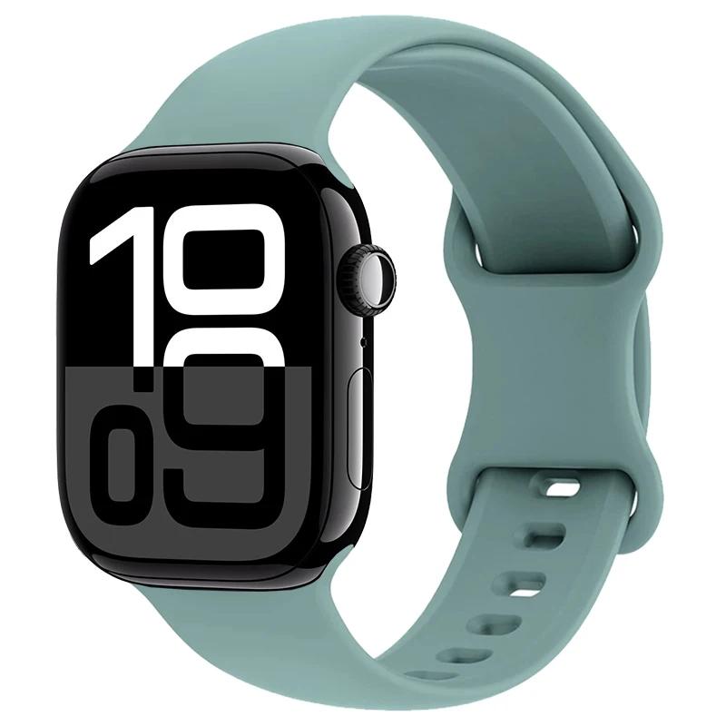 Silicone Strap for Apple Watch Band 45mm 41mm 44mm 40mm 49mm Series 10 46mm 42mm Bracelet for iWatch Ultra 9 8 7 6 5 4 SE2 Strap