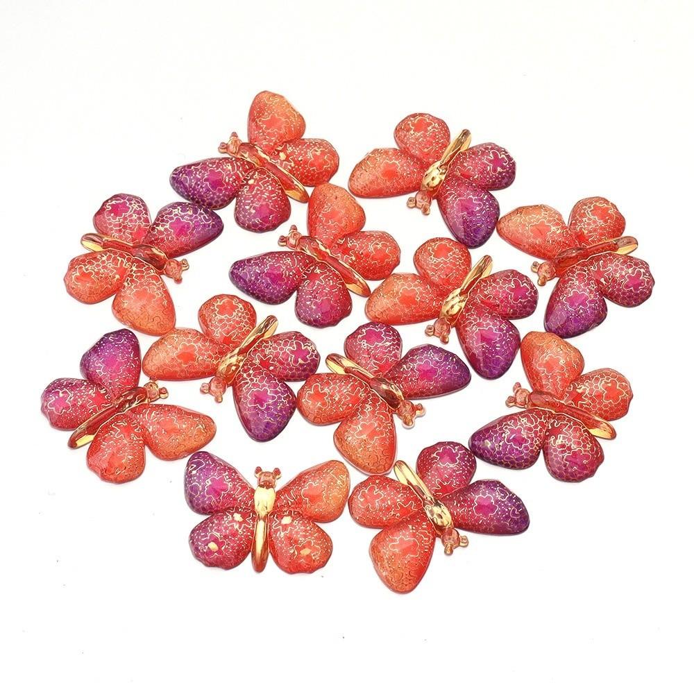 Two-tone Gradient Butterfly Beads  For DIY Necklace Bracelet Jewelry Making Accessories