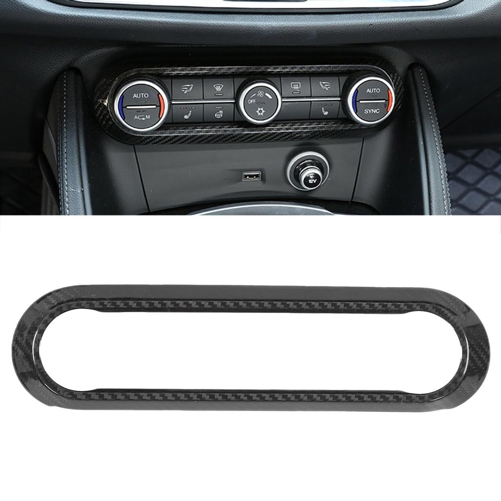 Console Volume Knob Frame Control Panel Trim Real Carbon Fiber Fit for Alfa Romeo Giulia Stelvio 2020