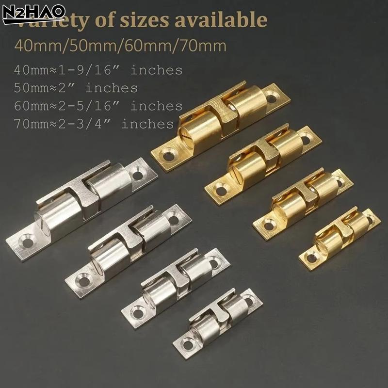 1PCS Adjustable Latch Furniture Door Ball Latch Brass Double Roller Spring Ball Catch Latches Cabinet Closet Door Tension Latch