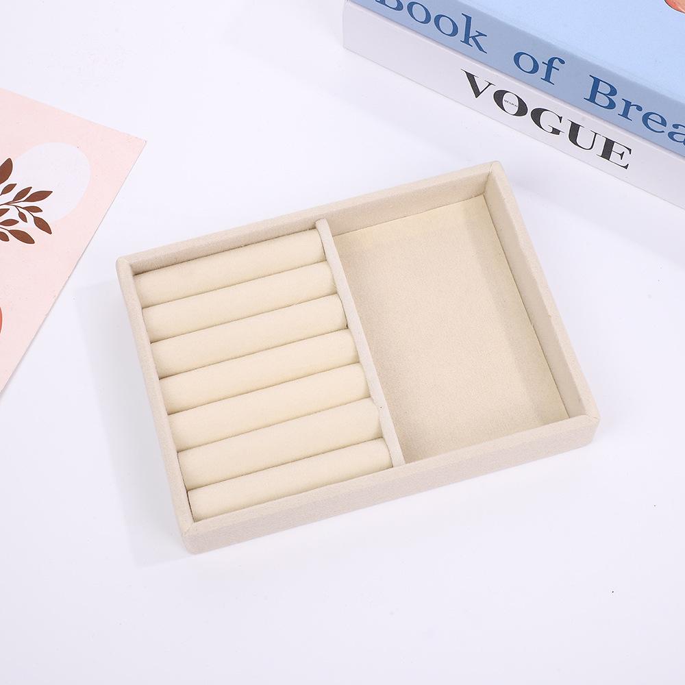 Velvet Jewelry Box – Ring and Earring Tray with Bracelet Compartment