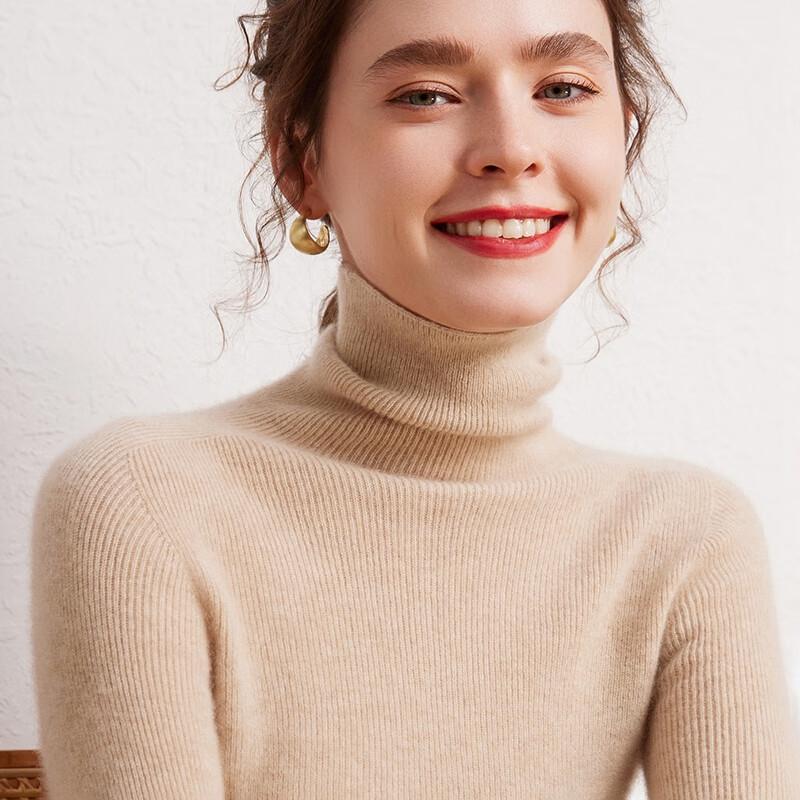 Fanzhen Women's 100% Cashmere Cowl Neck Sweater